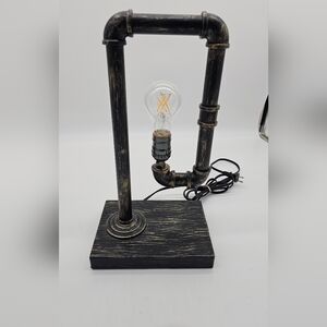 Industrial Black Pipe Table Lamp Steampunk